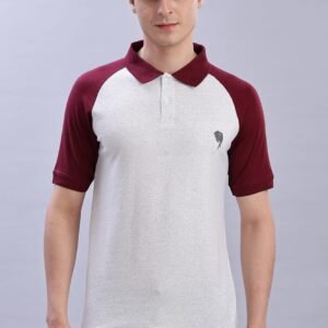 PR3 SS 001 || Maroon Melange || 100% Cotton Polo T-Shirt