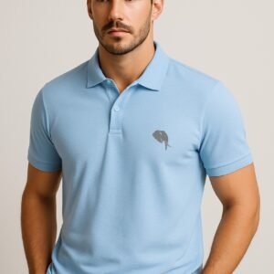 PR3 SS 003A || Sky blue || 100% Cotton Polo T-Shirt