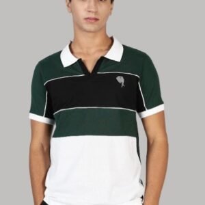 PR3 SS 005 || GREEN&BLACK || 100% Cotton Polo T-Shirt