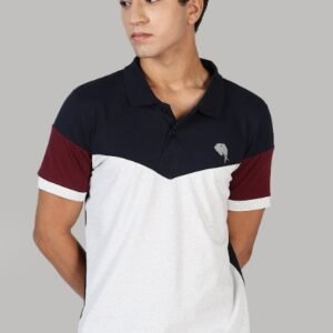 PR3 SS 005 || Navy &MAROON || 100% Cotton Polo T-Shirt