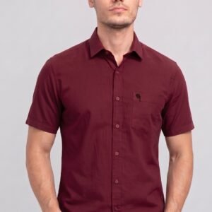 LS005||WINE|| Half Sleeve Shirts || 100% Cotton